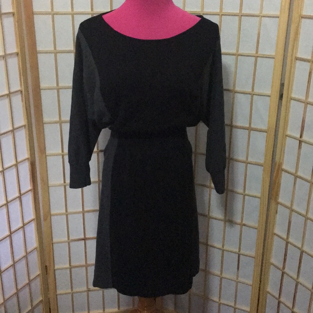 Loft black and gray sweater dress sz L